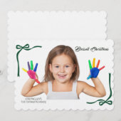 Minimalist Green Bows Blessing Christmas Einladung (Vorne/Hinten)