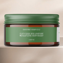 minimalist green cosmetics body butter jar label