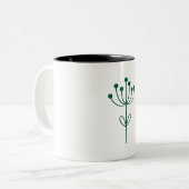 Minimalist Green Design Botanical  Zweifarbige Tasse (Vorderseite Links)