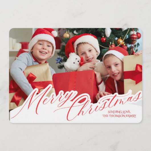 Minimalist Green Gold Merry Christmas Handwriting Einladung (Vorderseite)