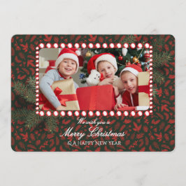 Minimalist Green Gold Merry Christmas Handwriting  Einladung