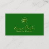Minimalist Green Gold Scan Code Business Card Visitenkarte (Vorderseite)