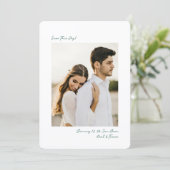 Minimalist Green Insta Photo Film Simple Wedding Save The Date (Stehend Vorderseite)