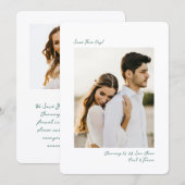 Minimalist Green Insta Photo Film Simple Wedding Save The Date (Vorne/Hinten)