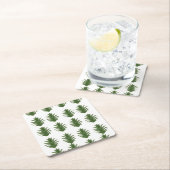 Minimalist Green Leaf Botanical Paper Plate Rechteckiger Pappuntersetzer (Vor Ort)