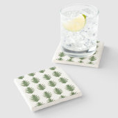 Minimalist Green Leaf Botanical Paper Plate Steinuntersetzer (Seitenansicht)