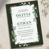 Minimalist Green Modern Simple Typography Wedding  Einladung
