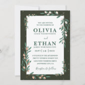 Minimalist Green Modern Simple Typography Wedding  Einladung (Vorderseite)