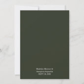 Minimalist Green Modern Simple Typography Wedding  Einladung (Rückseite)