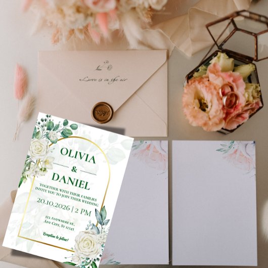 Minimalist Greenery Wedding Invitation Card Einladung