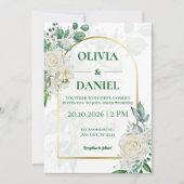 Minimalist Greenery Wedding Invitation Card Einladung (Vorderseite)