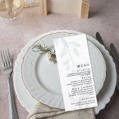 Minimalist Greenery Wedding Menu Menükarte