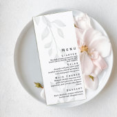 Minimalist Greenery Wedding Menu Menükarte