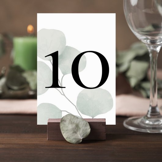 Minimalist Greenery Wedding Table Number Card Tischnummer