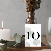 Minimalist Greenery Wedding Table Number Card Tischnummer