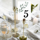 Minimalist Greenery Wedding Table Number Card Tischnummer