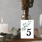 Minimalist Greenery Wedding Table Number Card Tischnummer