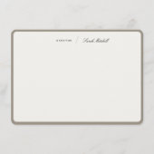 Minimalist Greige Personalized Script Rounded Mitteilungskarte (Vorderseite)