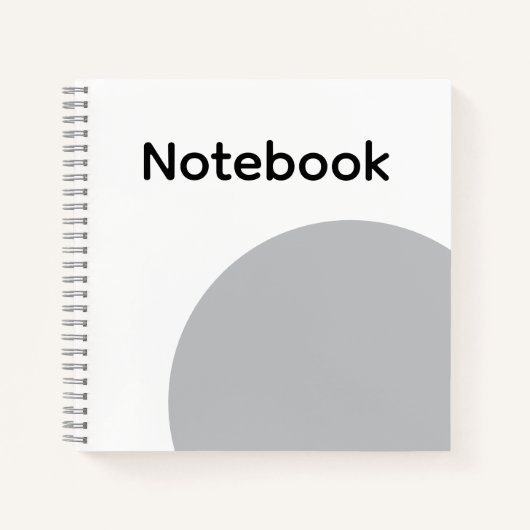 Minimalist Grey Circle Notebook Notizblock (Vorderseite)