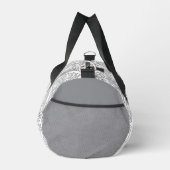 Minimalist Grey Floral Pattern Duffle Bag (Rechts)