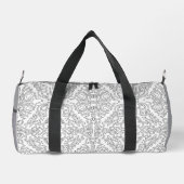 Minimalist Grey Floral Pattern Duffle Bag (Rückseite)