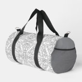 Minimalist Grey Floral Pattern Duffle Bag (Rechte Ecke)
