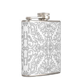 Minimalist Grey Floral Pattern Flachmann (Rechts)