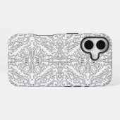 Minimalist Grey Floral Pattern iPhone 16 Hülle (Rückseite (Horizontal))