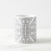 Minimalist Grey Floral Pattern Kaffeetasse (Mittel)