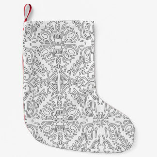 Minimalist Grey Floral Pattern Kleiner Weihnachtsstrumpf