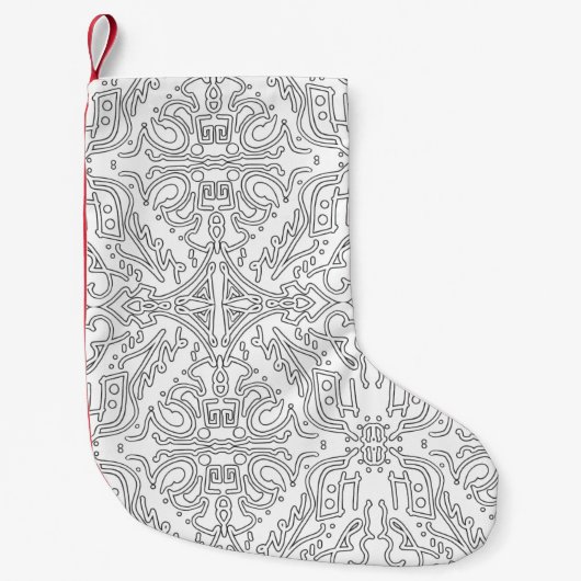 Minimalist Grey Floral Pattern Kleiner Weihnachtsstrumpf (Vorderseite)