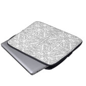 Minimalist Grey Floral Pattern Laptopschutzhülle (Vorne Knopf)