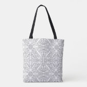 Minimalist Grey Floral Pattern Tasche (Rückseite)
