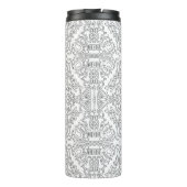 Minimalist Grey Floral Pattern Thermosbecher (Rückseite)