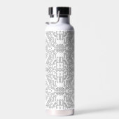 Minimalist Grey Floral Pattern Trinkflasche (Rechts)