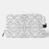 Minimalist Grey Floral Pattern Waschbeutel (Rückseite)