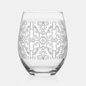 Minimalist Grey Floral Pattern Weinglas Ohne Stiel (Links)