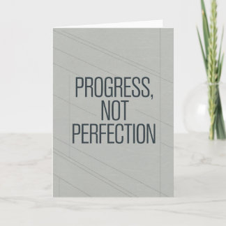 Minimalist Grey "Progress Not Perfection" card Karte