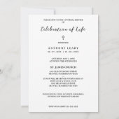 Minimalist Grey Transparency Overlay Photo Funeral Einladung (Rückseite)