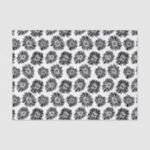 Minimalist Groovy Black and White Daisy Flowers Seidenpapier (Vorderseite)