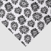 Minimalist Groovy Black and White Daisy Flowers Seidenpapier (Ausschnitt)