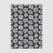 Minimalist Groovy Black and White Daisy Pattern Seidenpapier (Vorderseite)