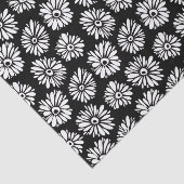 Minimalist Groovy Black and White Daisy Pattern Seidenpapier (Ausschnitt)