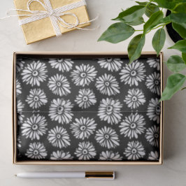 Minimalist Groovy Black and White Daisy Pattern Seidenpapier