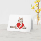 Minimalist Grumpy Cat Valentinstag Karte (Gelbe Blume)