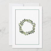 Minimalist|Grüner Frieden auf Erden Weihnachtskart Einladung (Rückseite)