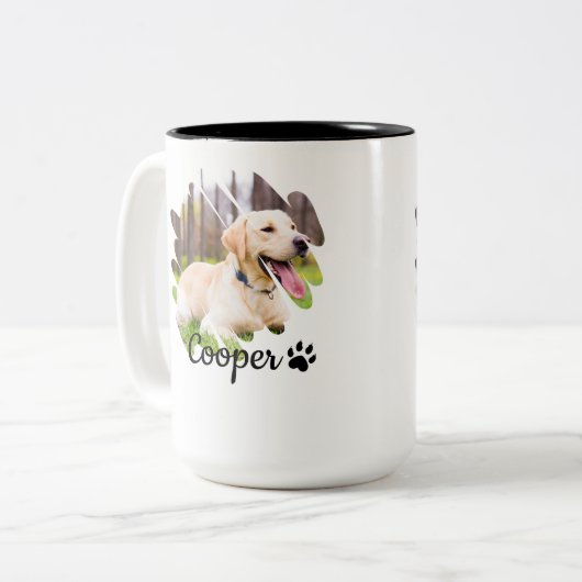 Minimalist Grunge Coffee Mug – Modern Cool Design Zweifarbige Tasse (Vorderseite Links)