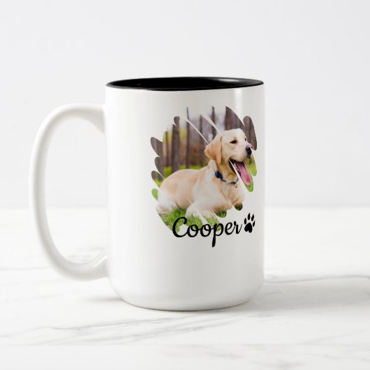 Minimalist Grunge Coffee Mug – Modern Cool Design Zweifarbige Tasse (Links)