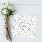 Minimalist Guest Book with Hand-Drawn Hearts Notizblock