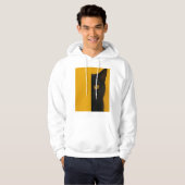 Minimalist Half-Cat Art Hoodie (Vorne ganz)